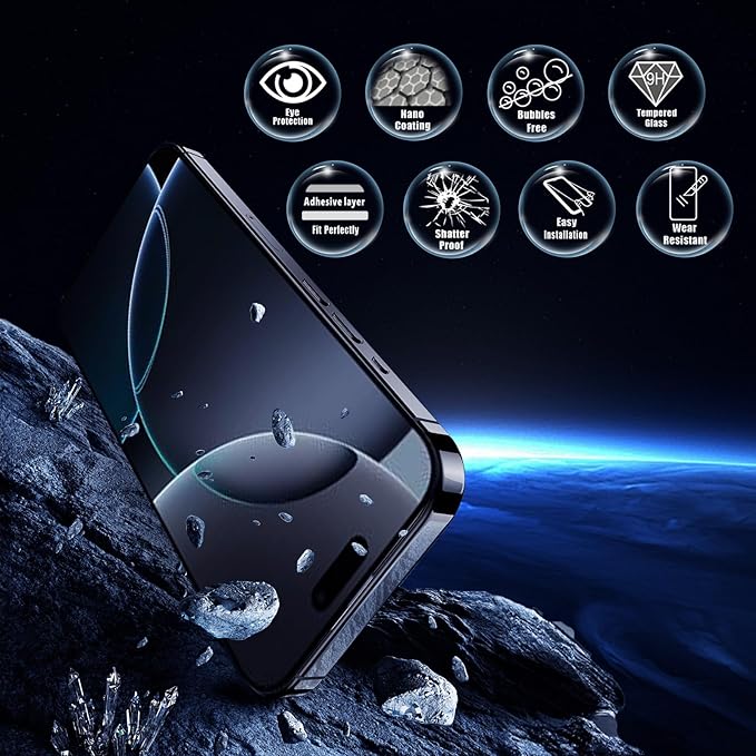 Screen Protector for iPhone 16 Pro, 3RD Colorless Anti-Blue Light Tempered - Image 5