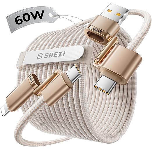SHEZI 4-in-1 Compatible with USB C to Lightning Cable 60W Fast Charging &Data by SHEZI