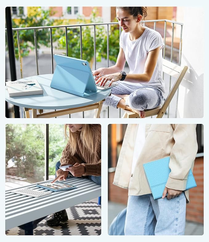 CHESONA Keyboard Case for iPad 11th/10th Generation, Detachable Wireless - Image 8