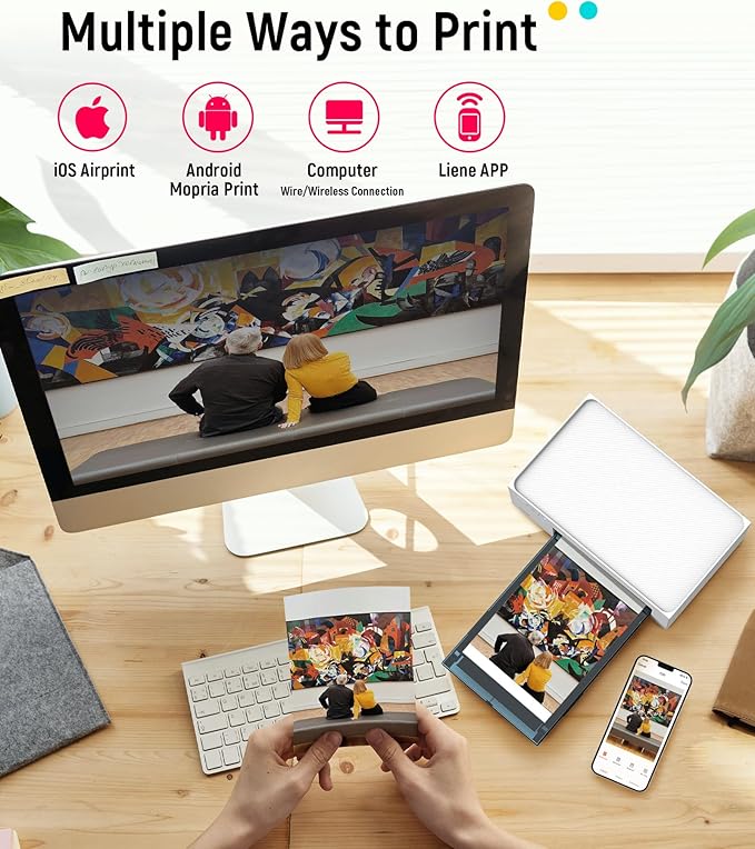 Liene White M200 4x6'' Photo Printer Battery Edition, Wireless Photo Printer - Image 5