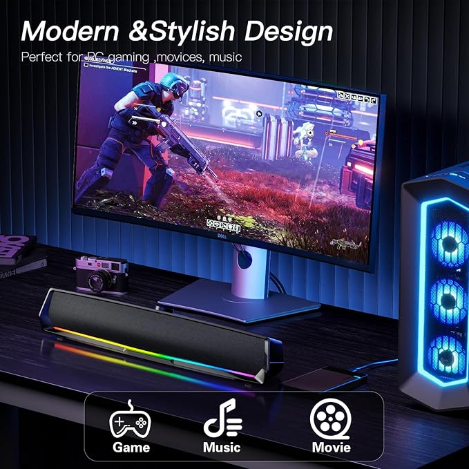 Computer Speakers for Desktop, PC Speakers Gaming Sound bar - Image 6