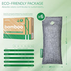 Activated Charcoal Odor Absorber, 6 Pack Natural Shoe Odor Eliminator, Bamboo - Image 9