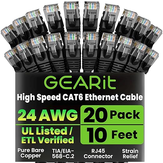 GearIT Cat 6 Ethernet Cable Pack by GEARit