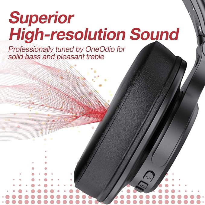 OneOdio A70 Bluetooth Over Ear Headphones, Wireless Headphones w/ 72H Playtime - Image 10