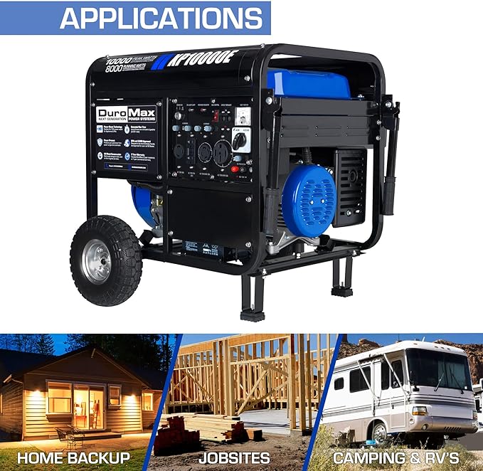 DuroMax XP10000E 10, 000-Watt Gas Powered Portable Generator - Image 4