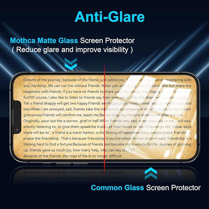 Mothca 2 Pack Matte Glass Screen Protector - Image 3