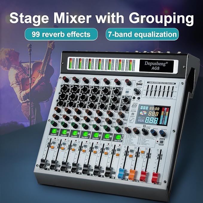 Depusheng AG8 Professional audio mixer 8 Channel - Image 3