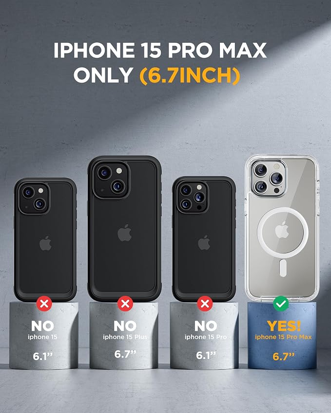 Miracase Magnetic for iPhone 15 Pro Max Case 6.7'' Full-Body Drop Proof Bumper - Image 6