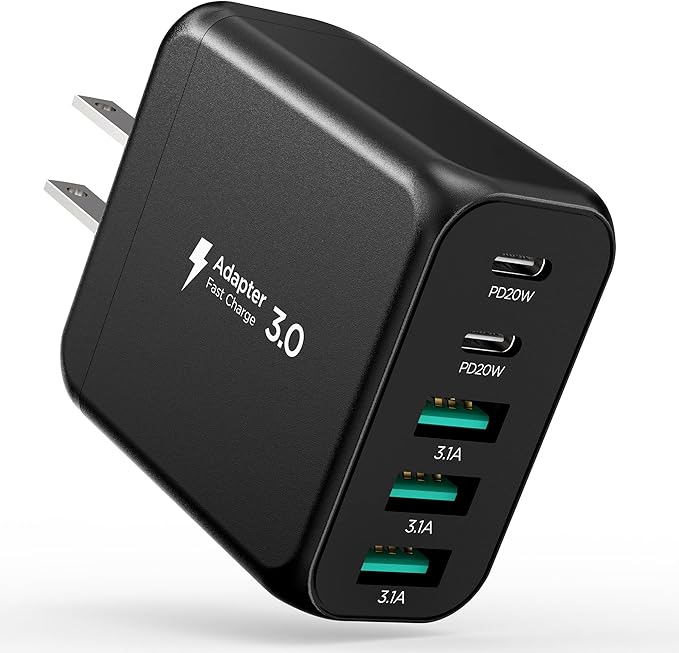 USB C Charger Block, Type C Charger Fast Charging, Total 50W 5-Port USB Wall by EIZLXQ