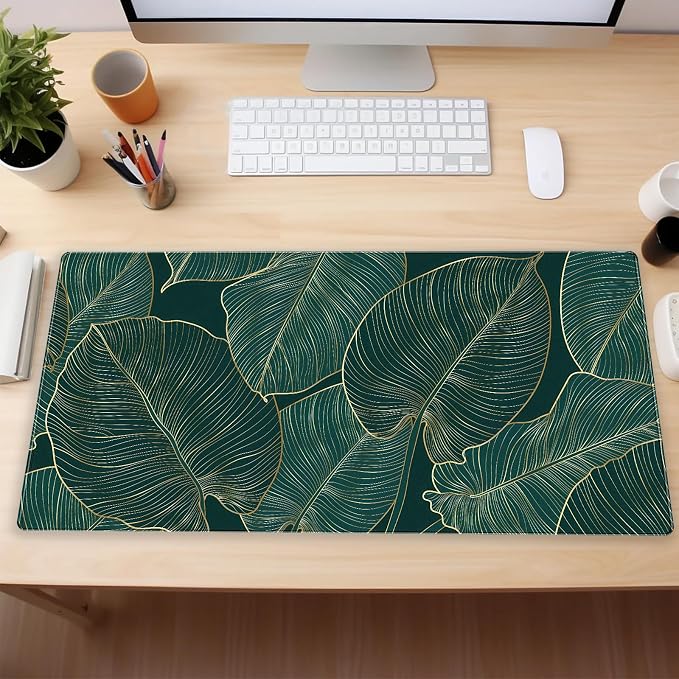 Green Desk Mat Monstera Palm Leaf Mouse Pad Large Gaming Mouse Pad XL Full Desk - Image 6