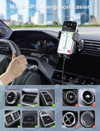 Wireless Car Charger, MOKPR 15W Fast Charging Auto Clamping Air Vent Car Phone - Image 2