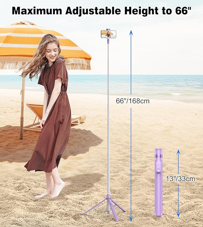TONEOF 66" Automatic Tripod, Auto-Open Phone Tripod Stand - Image 3
