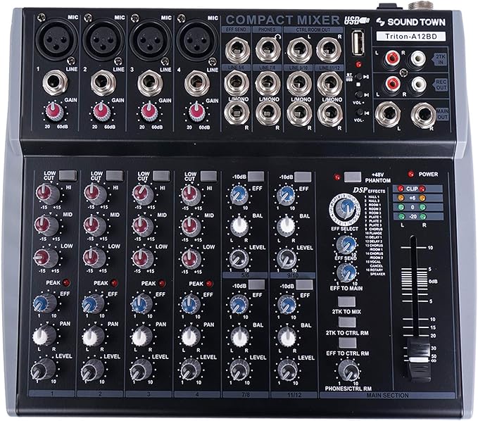 Sound Town Professional 12-Channel Audio Mixer by SOUNDTOWN