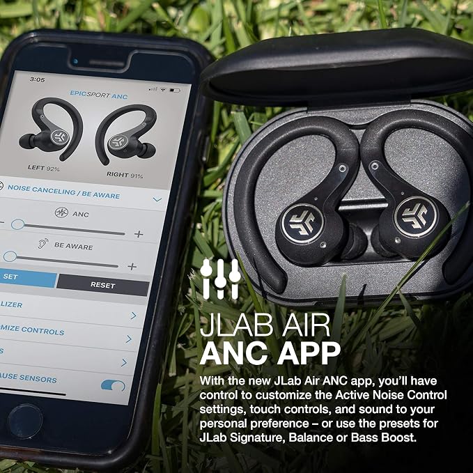 JLab Epic Air Sport ANC True Wireless Bluetooth 5 Earbuds, Headphones - Image 5