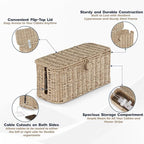 2-Pack Large Cable Management Box, Natural Rattan Cable Cord Organizer Boxes - Image 3