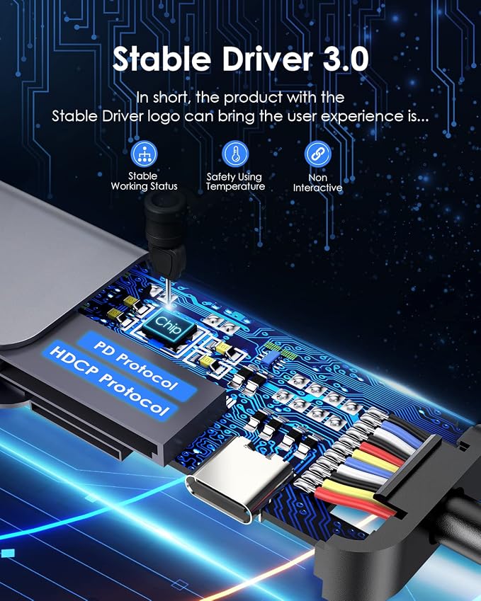 LENTION USB C Hub with 100W Charging, 4K HDMI, Dual Card Reader, USB 3.0 & 2.0 - Image 6