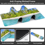 Tropical Nature Landscape Desk Mat, Large Summer Beach Seawater and Palm Trees - Image 3
