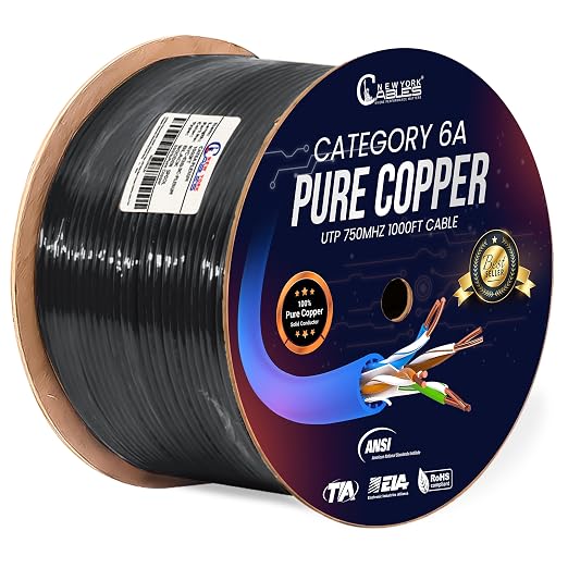 NewYork Cables Cat6a Plenum Cable 1000ft by NewYorkCables