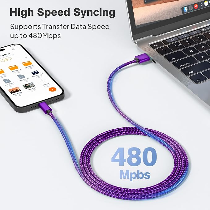 Elebase for iPhone 16 Pro Max Car Charger Cable 1.5/3.3/6.6FT 3 Pack, Type C - Image 3