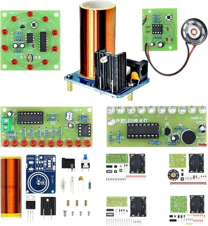 Soldering Practice Kit 5 DIY Electronics Projects Soldering Kit DIY Tesla Coil by Yidab