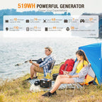 500W Portable Power Station, GRECELL Solar Generator 519Wh Lithium Battery - Image 4