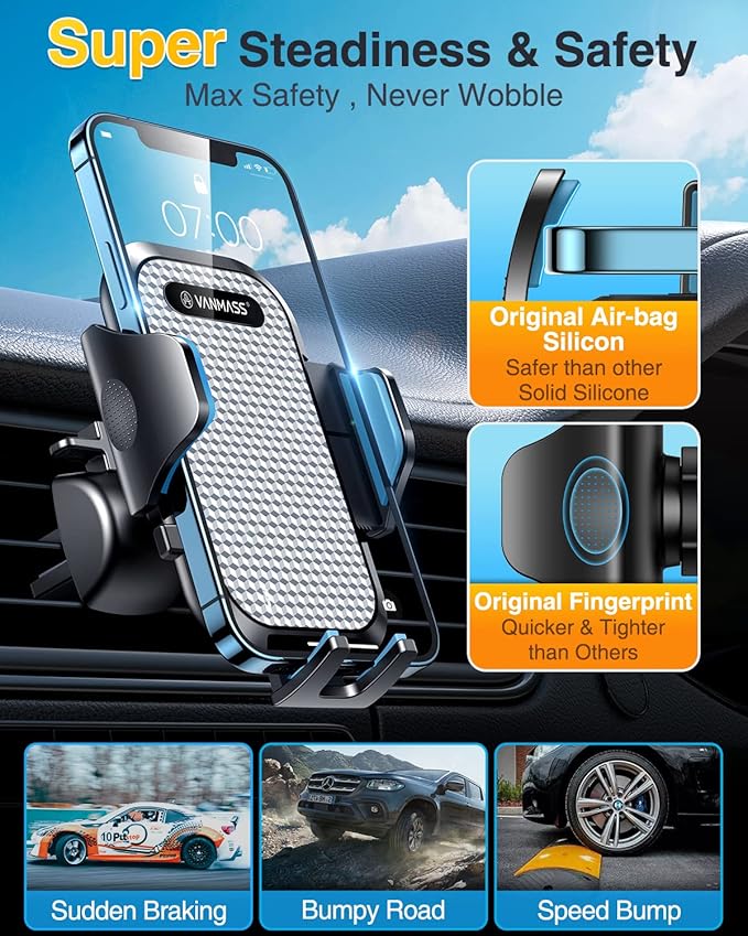 VANMASS Universal Car Phone Mount Dashboard Phone Holder, Handsfree Windshield - Image 9