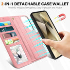 TUCCH Case for Galaxy S25 Ultra, Wrist Strap Magnetic PU Leather Wallet Case - Image 3