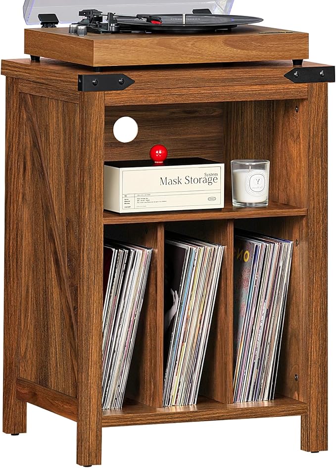 Record Player Stand with Vinyl Record Storage Holds up to 160 Albums, Large by Joaxswe