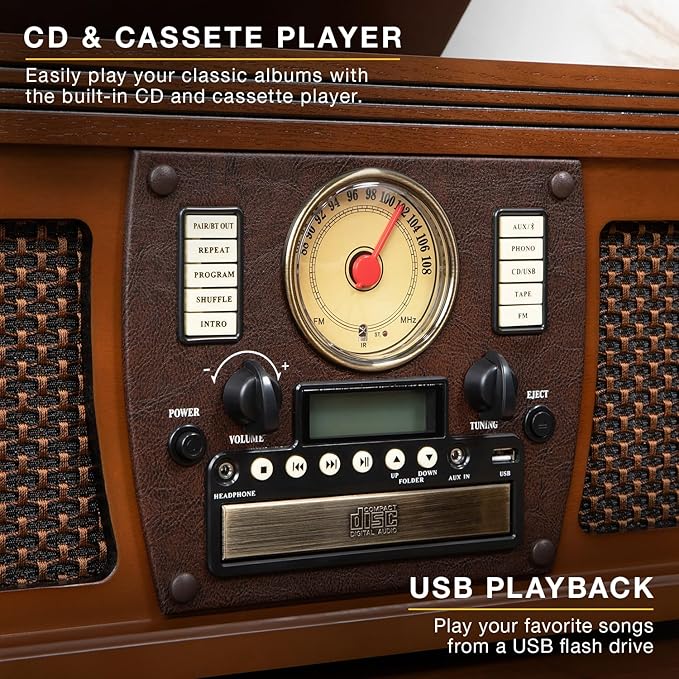 Victrola Navigator 8-in-1 Bluetooth Record Player - Image 5