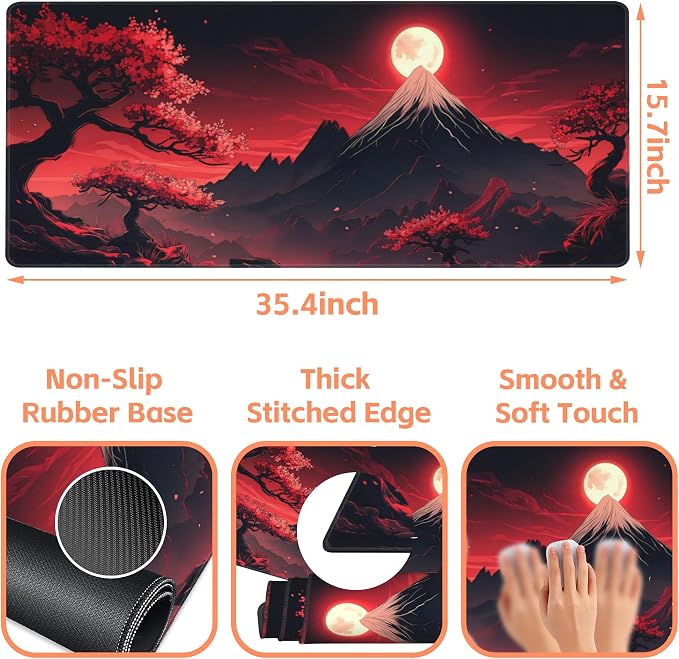 Mouse Pad Large Japanese Landscap Non-Slip Game Desk Mat - Image 3