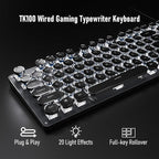EWEADN TK100 Typewriter Keyboard Wired Mechanical Keyboard, 104 Keys Aesthetic - Image 2