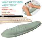 2-in-1 Ergonomic Set, Wave Rise Keyboard Wrist Rest and Massage Bulge Slope - Image 2