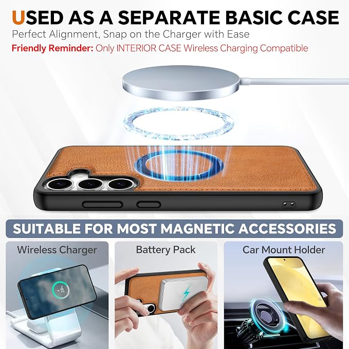 TUCCH Wallet Case for Galaxy S25 Plus, Removable 2 in 1 RFID Blocking Wrist - Image 4