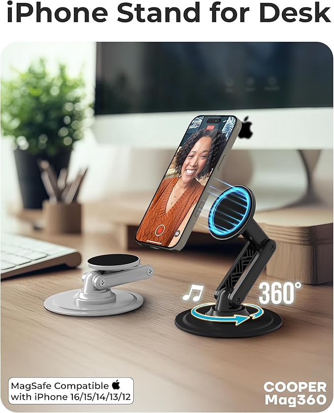 COOPER Magnetic Phone Stand for Desk, Mag360 Adjustable MagSafe Stand for - Image 2