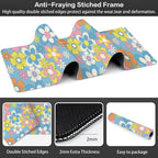Colorful Retro Flowers Desk Mat, Large Cute Floral Gaming Keyboard Mouse Pad - Image 3