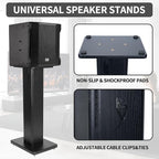 24 Inch Speaker Stands Wood Grain Universal Floor Speaker Stands Pair Heavy - Image 6