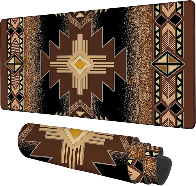 Large Mouse Pad Aztec Pattern Gaming Desk Pad Computer Keyboard Non-Slip by Unknown