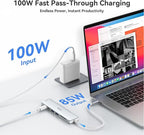 MOKiN 7 in 1 USB C Dongle with HDMI, SD/TF Card Reader, Data Port, 100W PD - Image 4