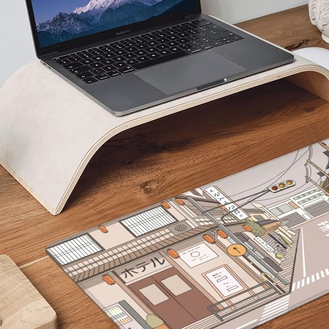 Tokyo Street Anime Kawaii Large Gaming Mousepad XXL Beige Cute Desktop Laptop - Image 8