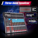 8 Channel Audio Mixer, Sound Mixer Console Mixing Board - Image 6