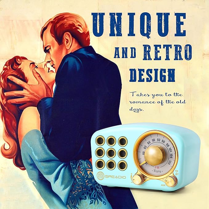 Retro Bluetooth Speaker, Vintage Radio-Greadio FM Radio - Image 4