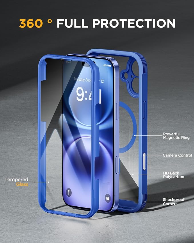 Miracase for iPhone 16 Case 6.1'', Full-Body Bumper Phone case - Image 3