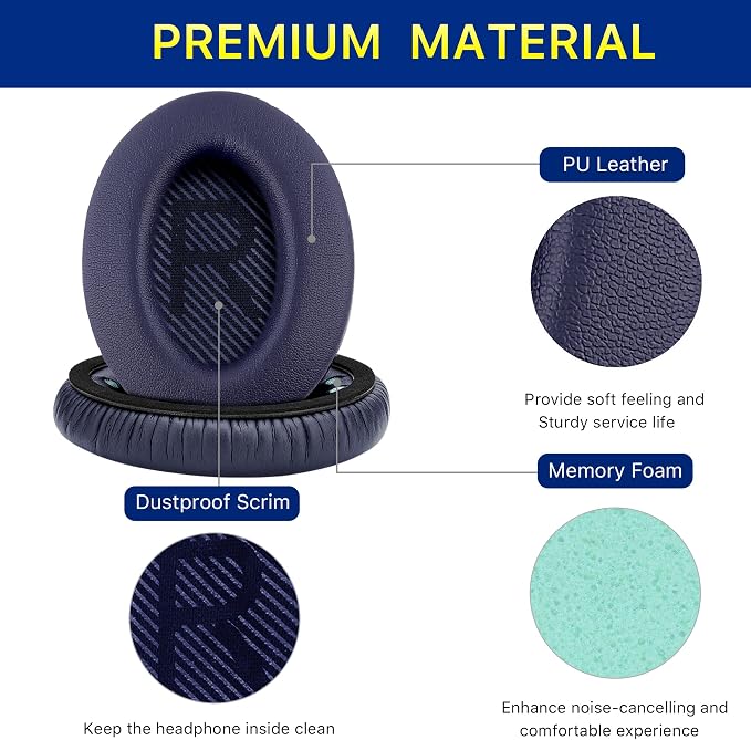 Replacement Ear Pads for Bose QuietComfort 35 & Quiet Comfort 35 II Headphones - Image 3