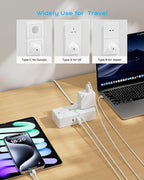 Kakyanill European Travel Plug Adapter, EU/UK/JP Plug Adapter, 4 AC Outlets - Image 5