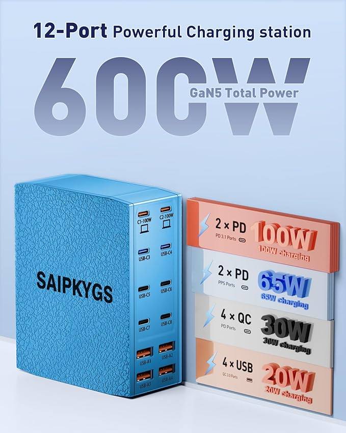 Charging Station, 12-Port USB C Charger Block - Image 2