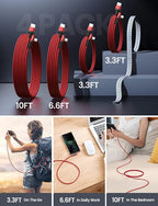 AINOPE USB C to USB Cable 3.1A USB Fast Charge Right Angle, Resistant Nylon - Image 6