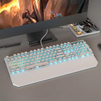 MageGee Typewriter Mechanical Gaming Keyboard, Retro Punk White Round Keycaps - Image 8