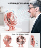 JZCreater USB Desk Fan, Portable Mini Fan, 3 Speeds Desktop Table Cooling - Image 4