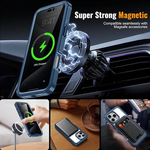 360° Protection Magnetic for iPhone 16 Case Built-in 9H Privacy Screen - Image 2