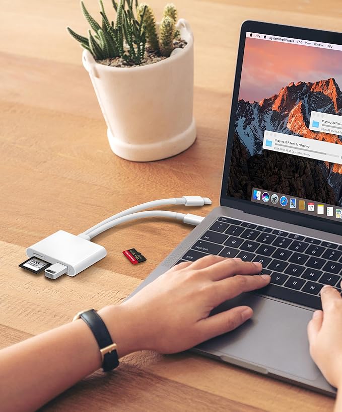SD Card Reader for iPhone iPad Built-in Dual Cords Card Reader - Image 6